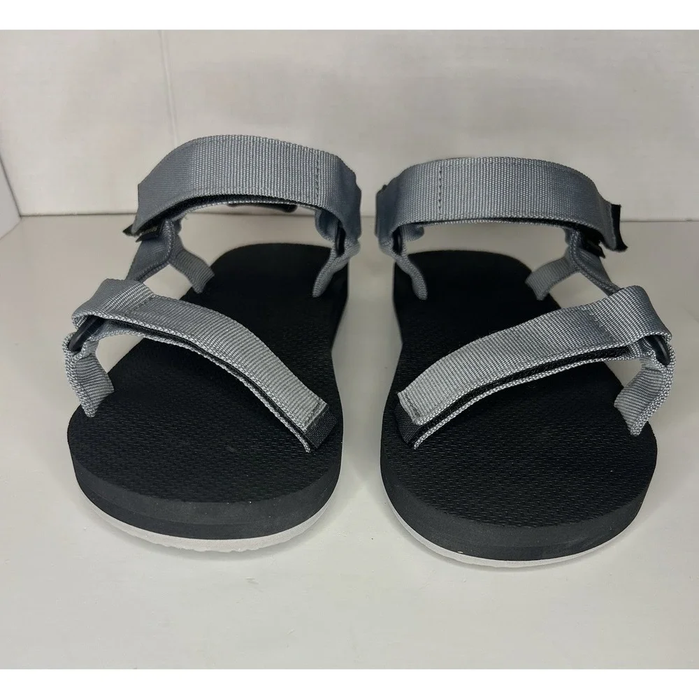 Watelves Mens Grey Sport Sandals Adjustable Strap Size 43/10 Hiking Casual Shoes